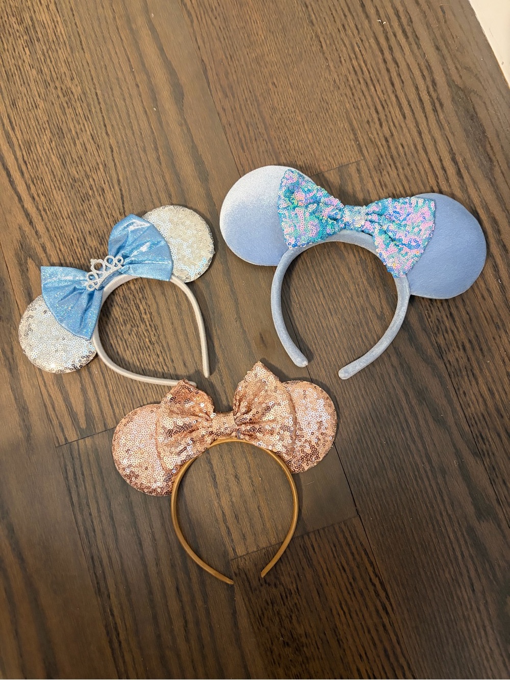 Sequin Mouse Ear Headbands - Blue, Light Blue, Rose Gold